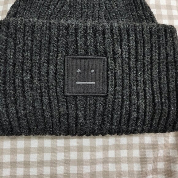 Acne Studios Unisex Dark Grey Knit Hat - Picture 2 of 6